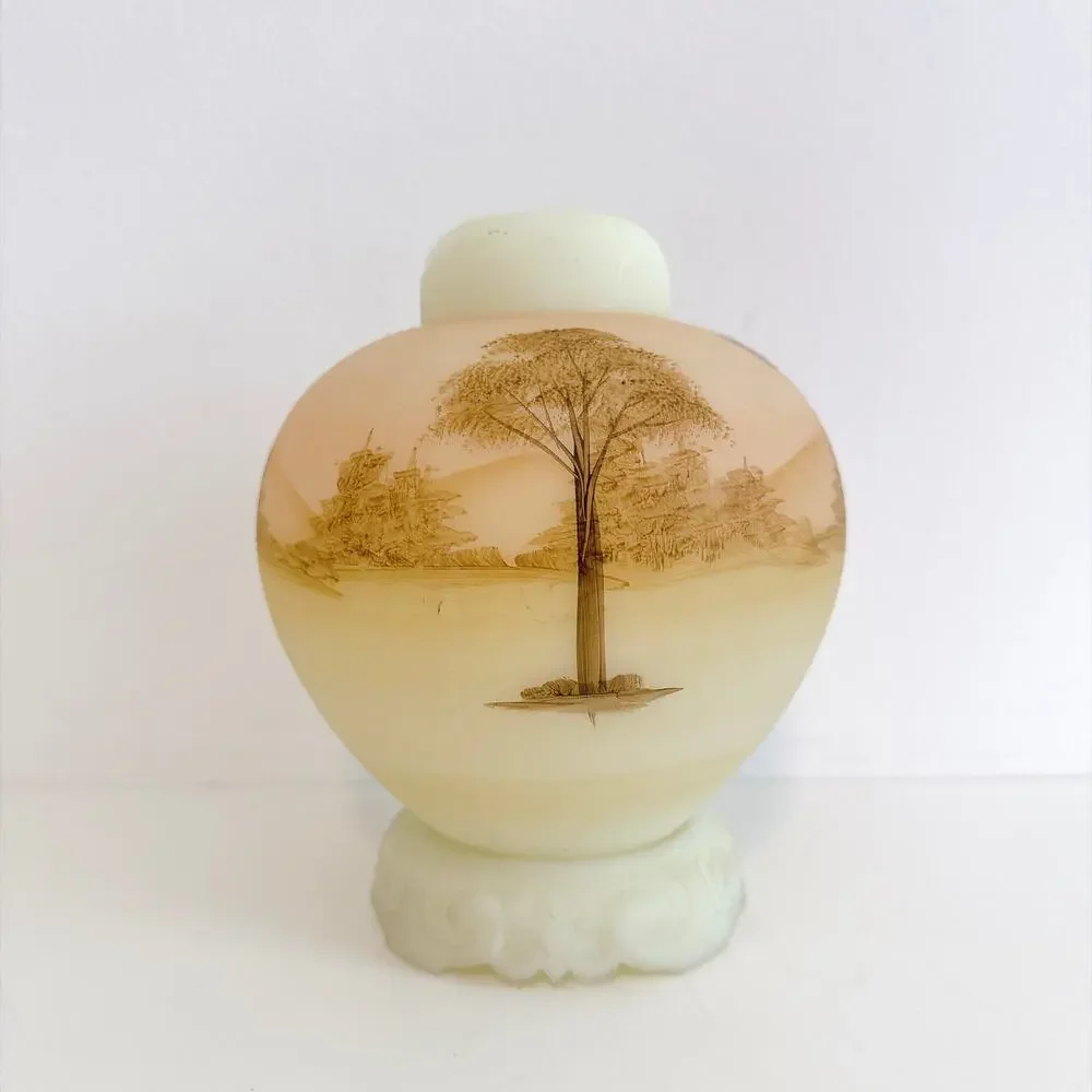 VINTAGE FENTON ART GLASS GINGER JAR 3-PC 